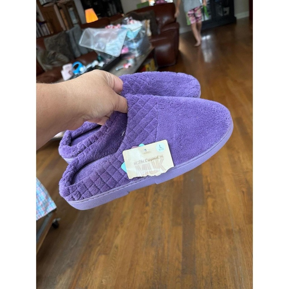 MUK LUKS Women's Quilted Clog Slippers in Lavender 9-10 new